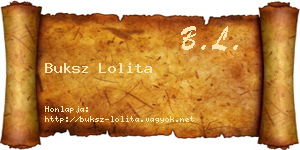 Buksz Lolita névjegykártya